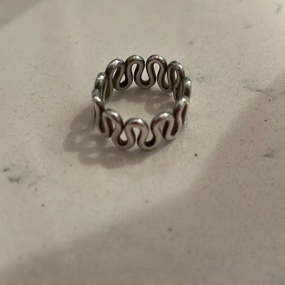 Sterling Silver Snake Squiggle Ring - image 1
